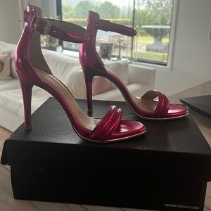 Kenneth Cole-size 7.5-Metallic Hot pink with gold accents.